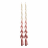 Twist Candle - Box of 2 - Dip-dye Rose