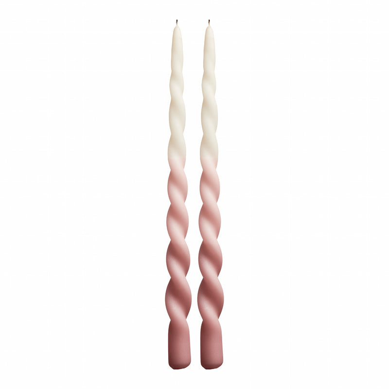 Twist Candle - Box of 2 - Dip-dye Rose