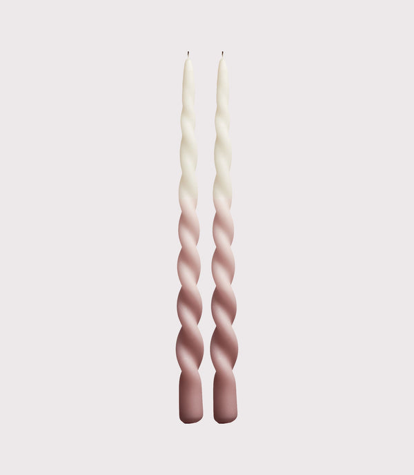 Twist Candle - Box of 2 - Dip-dye Rose