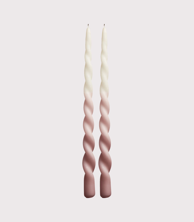 Twist Candle - Box of 2 - Dip-dye Rose
