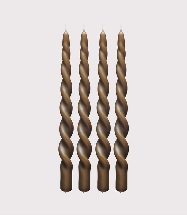 Twist Candle - Box of 4 - Teak