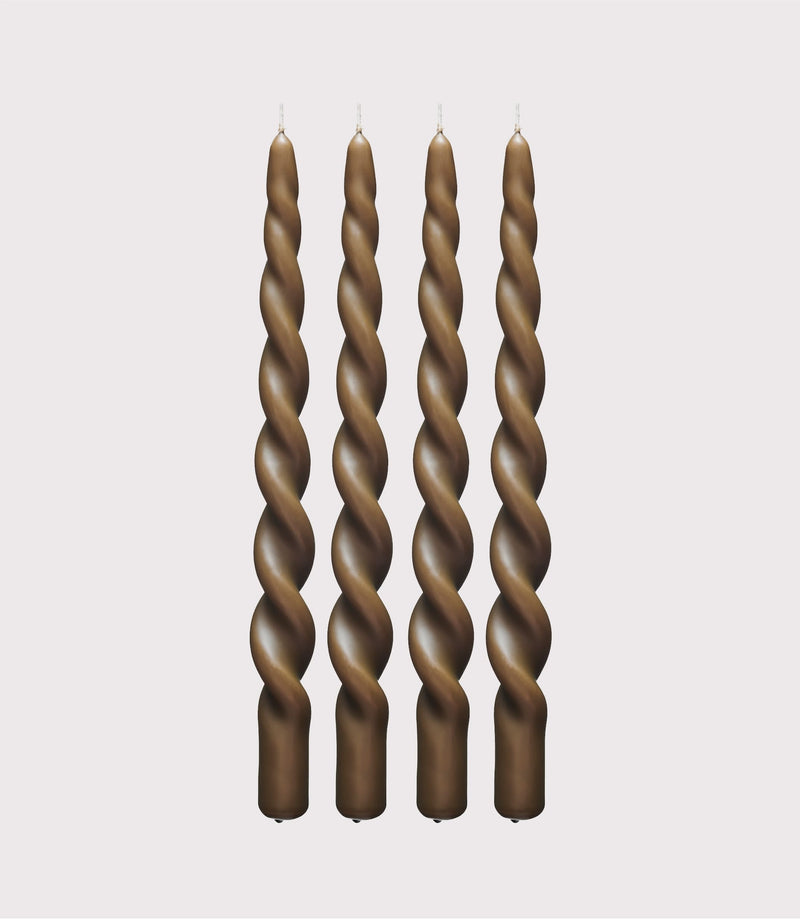 Twist Candle - Box of 4 - Teak